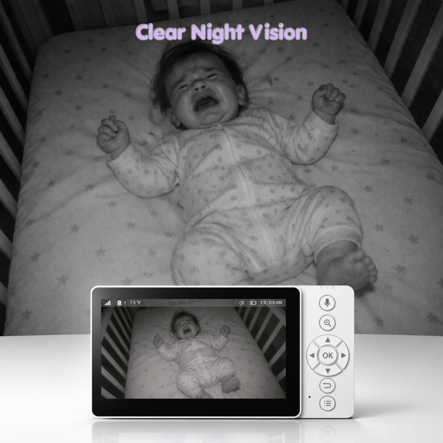 ChrisCare baby monitor automatic night vision feature